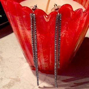 3 strand earrings silver color